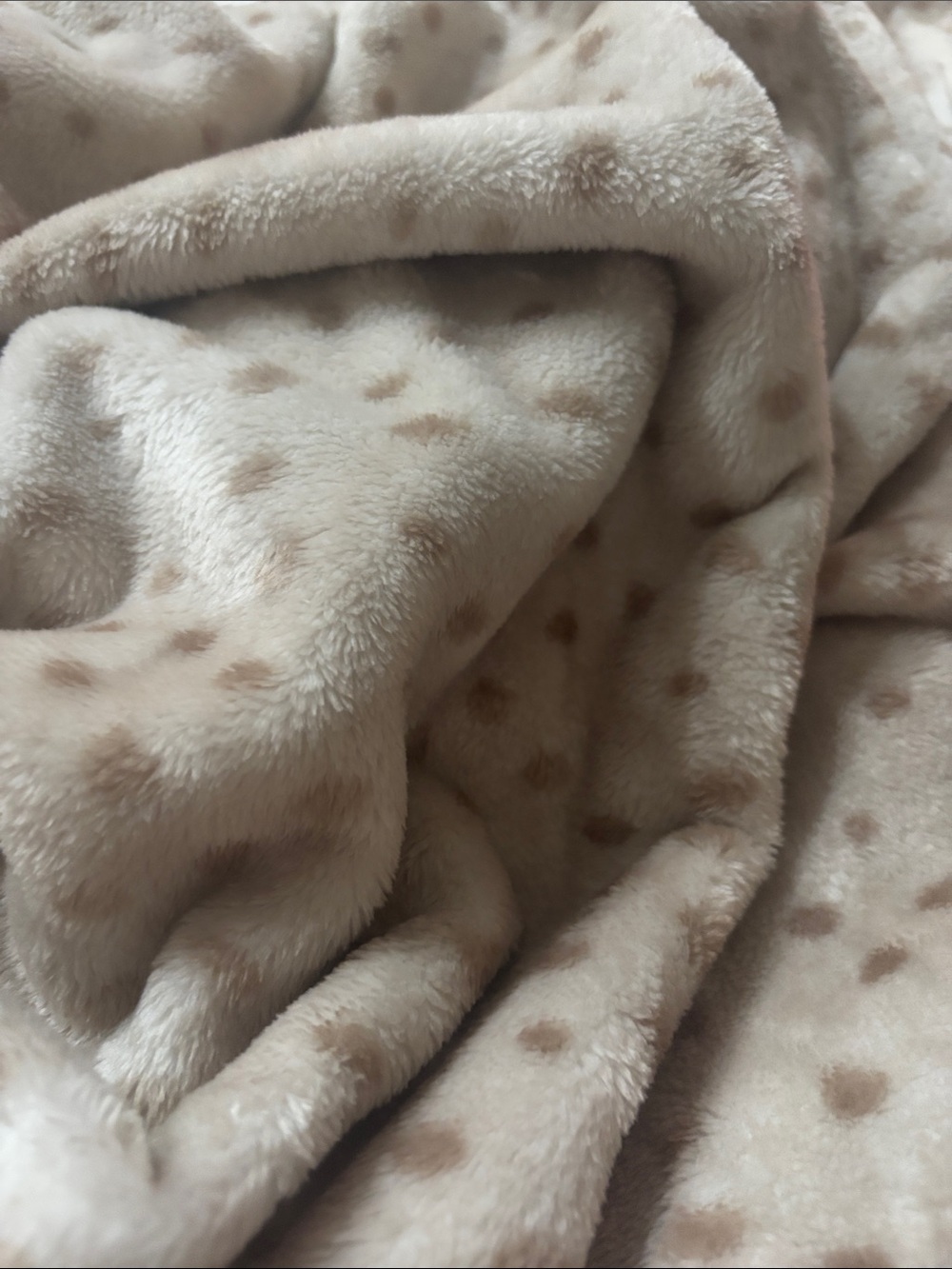 Plush Dot Microfiber Throw Blanket - Cream